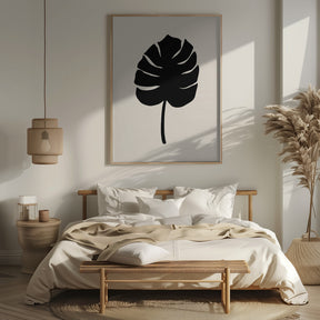 Monstera Leaf Black Poster