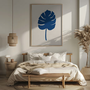 Monstera Canvas Blue Poster