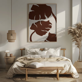 Monstera Canvas Brown Poster