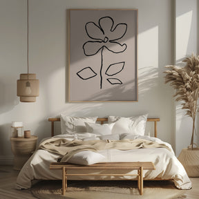 Oil Pastel Flower Black Poster