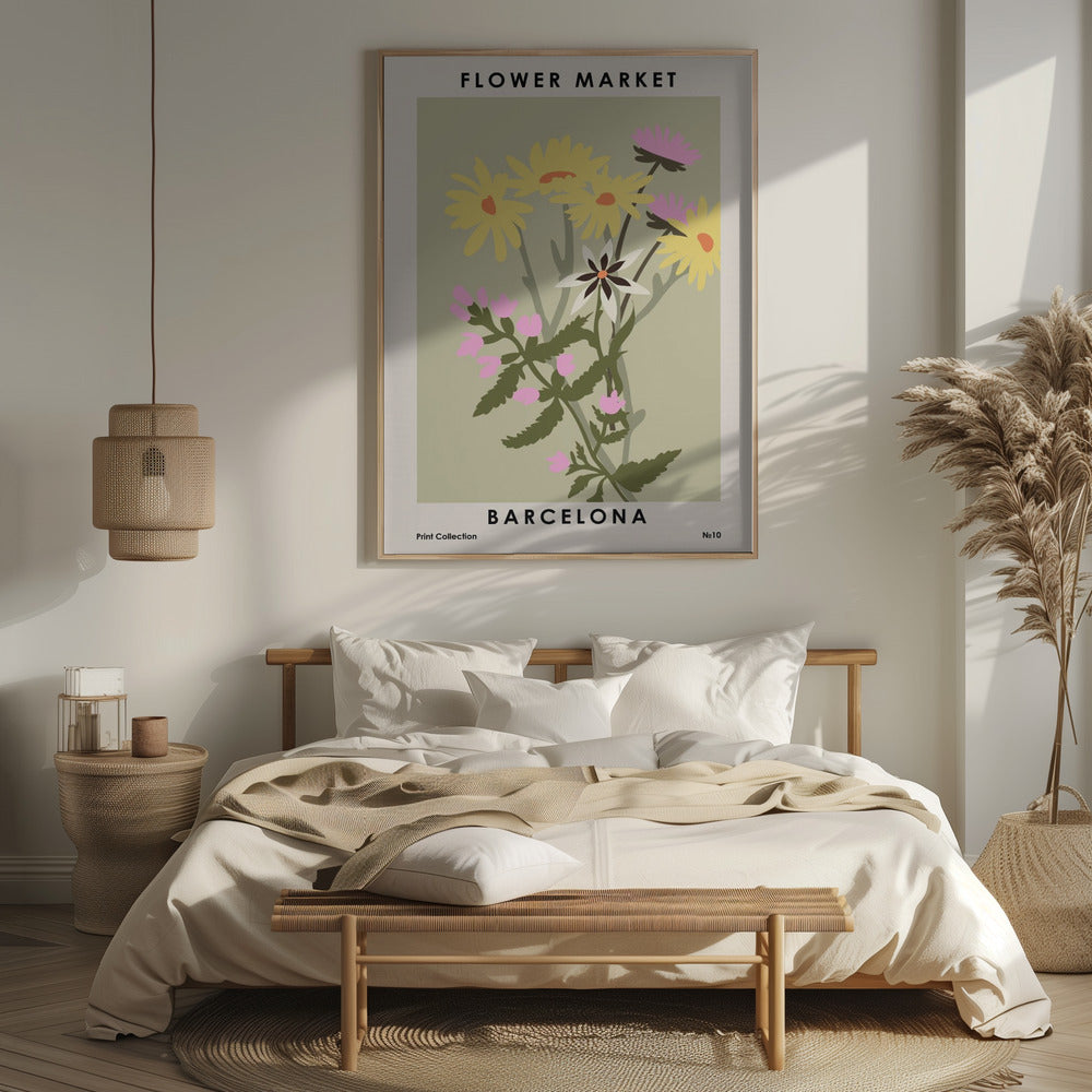 Flower Market Barcelona Poster