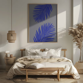 PALM LEAF 02 SOFT GRAY Poster