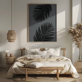 Palm Leaf Gray 02 Poster