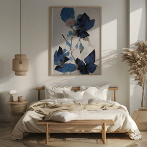 Blue Dry Flowers Poster