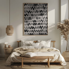 Black Waves Pattern Poster