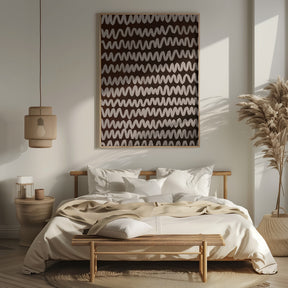 Beige ZigZag on Rusty Color Pattern Poster