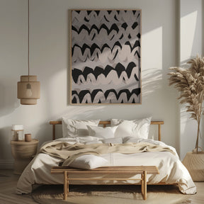 Sprayed Beige Waves Pattern Poster