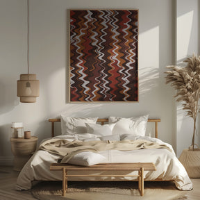 Red Earthy Waves Pattern Poster