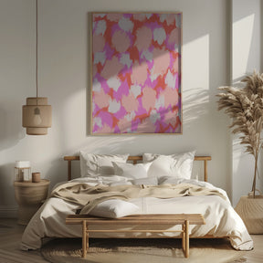 Pastel Pink And Orange Strokes Poster