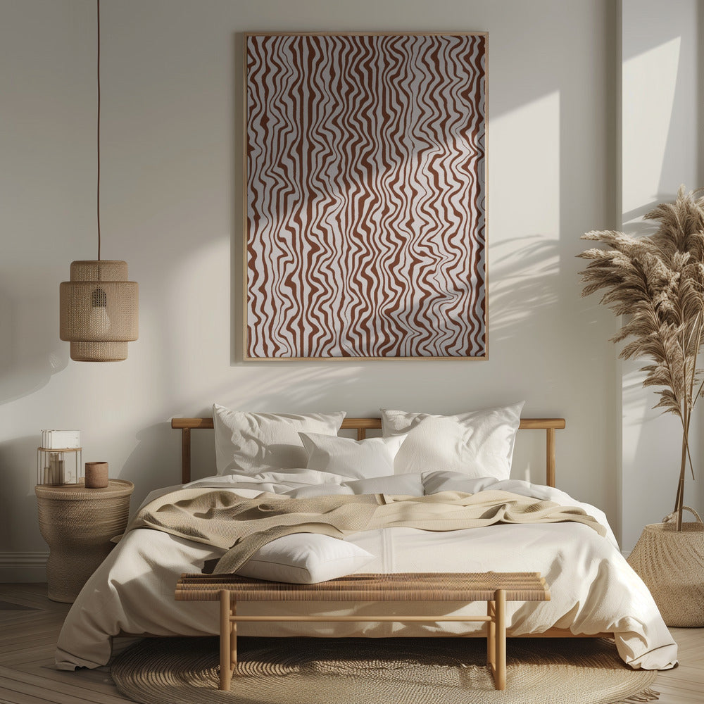 Liquid Beige Stripes Pattern Poster