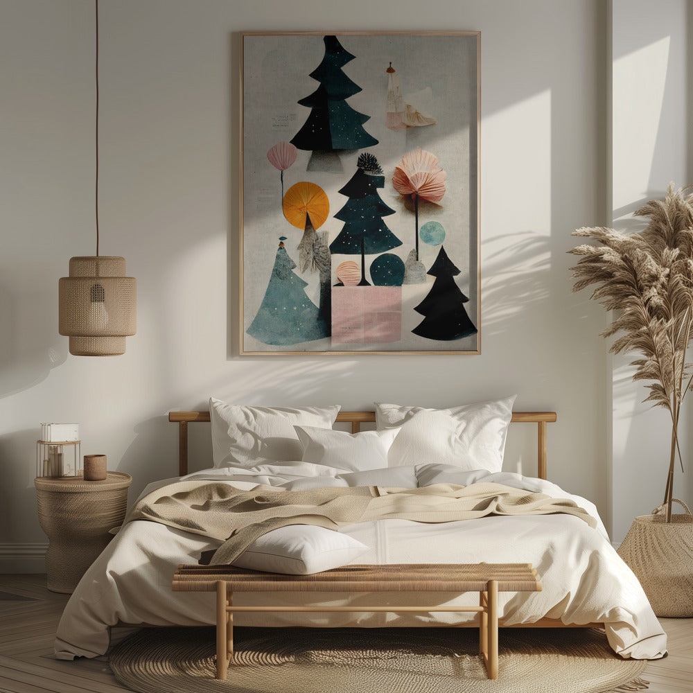 Cute Pine Tree Composition Poster