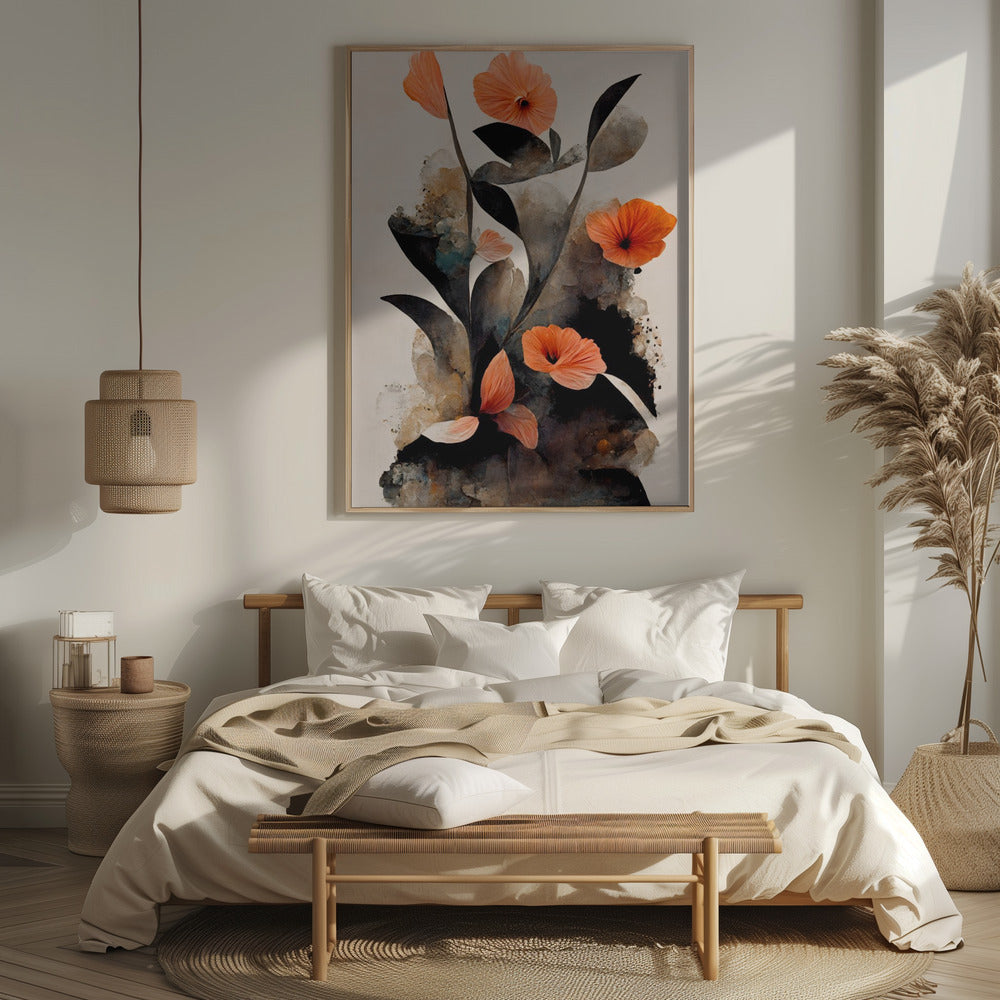 Coral Flowers Poster