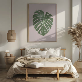 Monstera Leaf Blush Poster