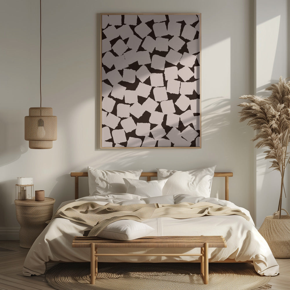 Beige Cubes Pattern Poster