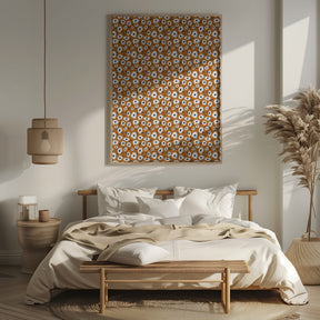 Cute Flowers on Ochre Background Poster