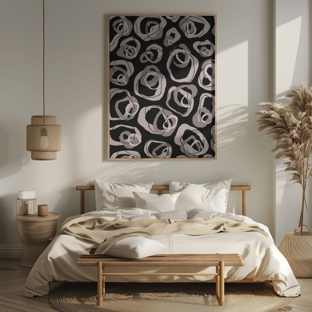 Beige Rings Pattern Poster