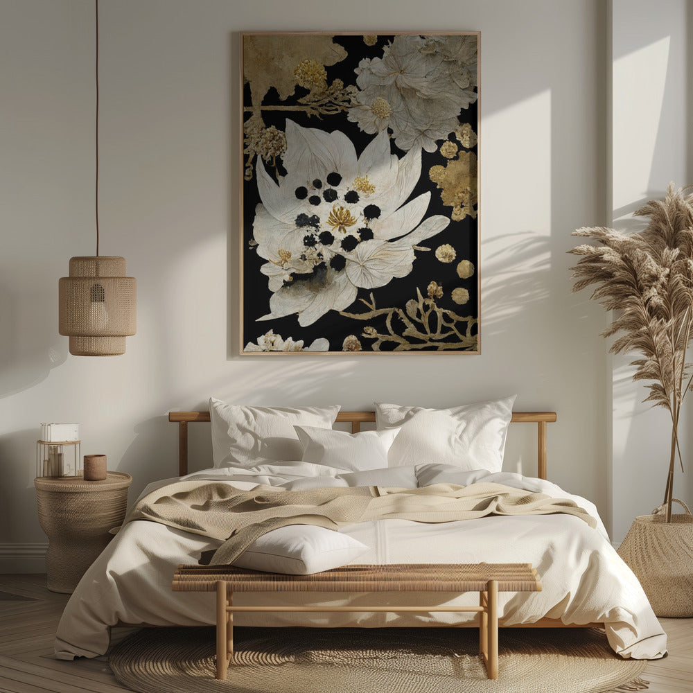 Beige Dry Flowers Poster