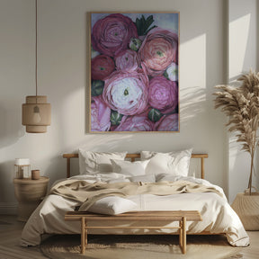 Arleth ranunculus bouquet in cold pink Poster