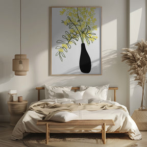 Yellow blooms in a vase Poster