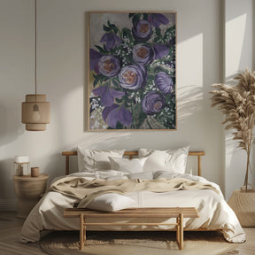 Aaliyah painterly English roses Poster