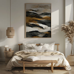 Ochre And Beige Mountains Poster