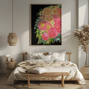 Rekha floral art in bright watercolor Poster