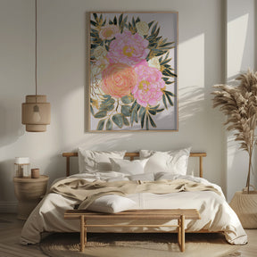 Nanette floral art in pastels Poster