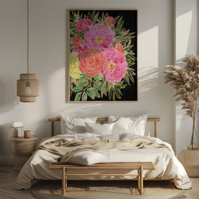 Nanette floral art in bright colors Poster