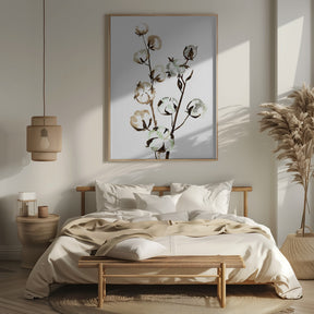 Watercolor cotton branch II Poster