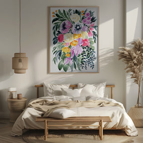 Urja loose floral watercolor bouquet Poster