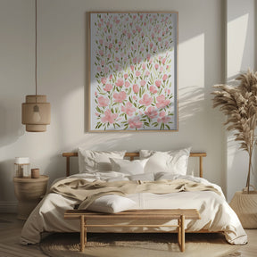 Field of pink flowers Poster