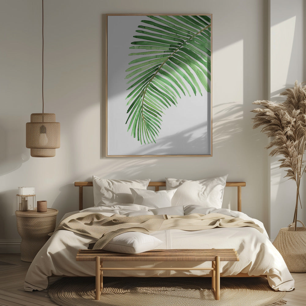 Palm leaf in loose watercolor Poster