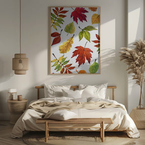 Painterly fall leaves Poster