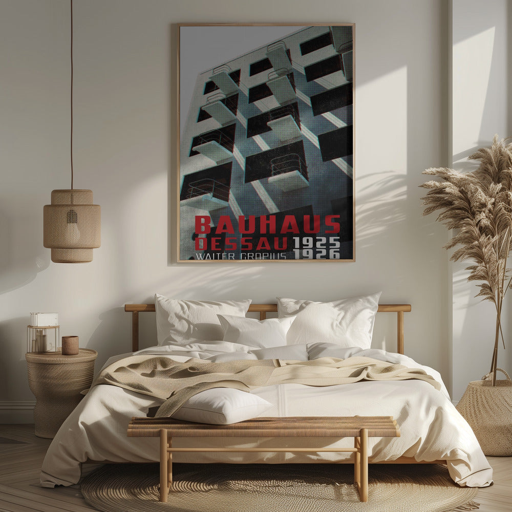 Bauhaus Dessau architecture in vintage magazine style VII Poster