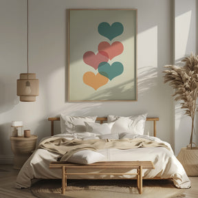 Mid century hearts I Poster