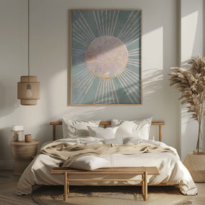 Sage Green Boho Sun Rays Poster