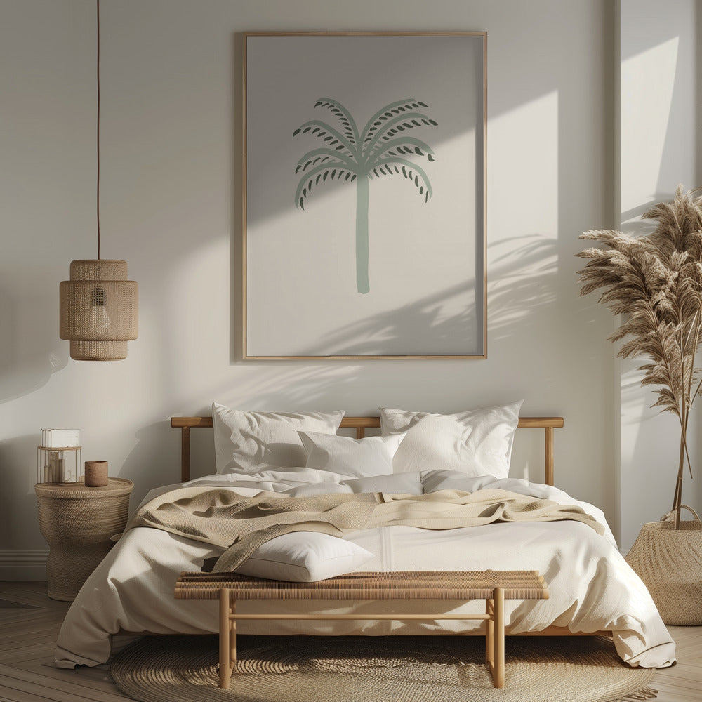 Palm Beige and Green Poster