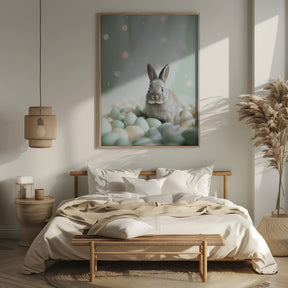 Bunny and Pastel Eggs Poster