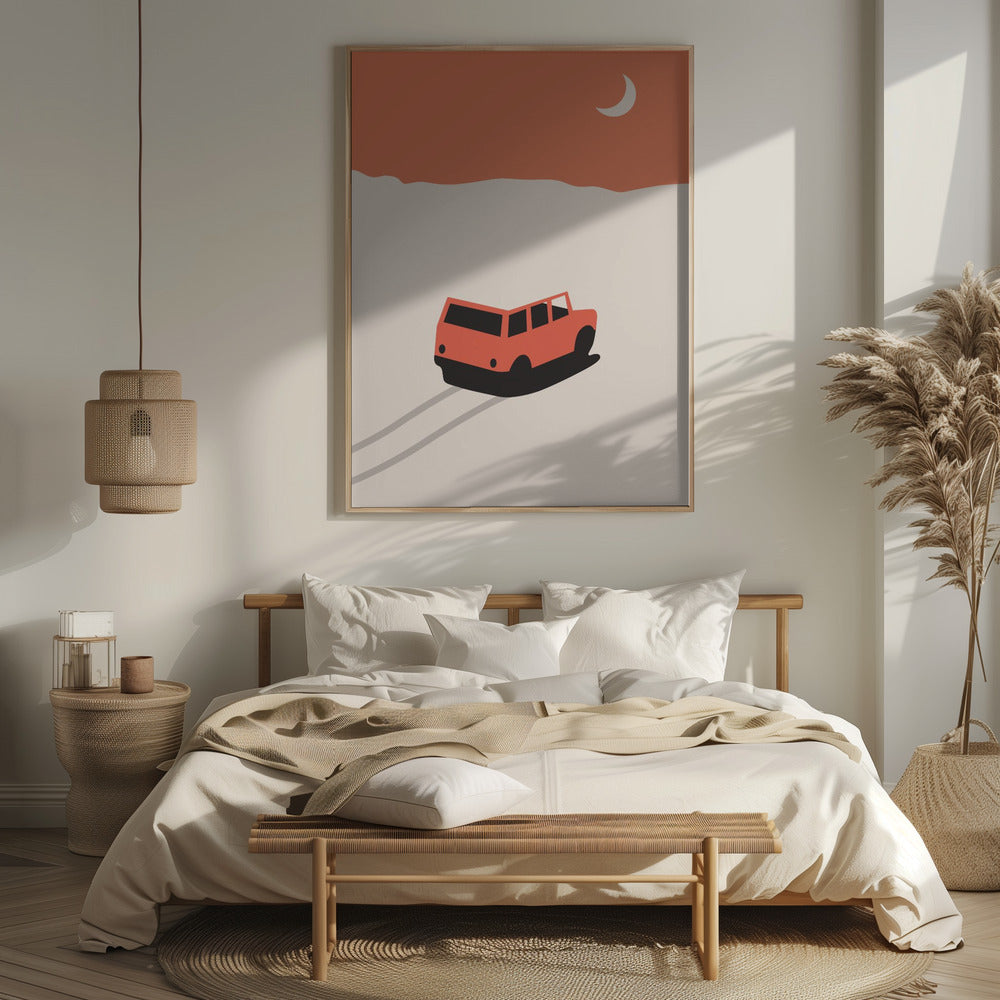 Car In Desert Poster