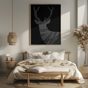 Stag Black Poster