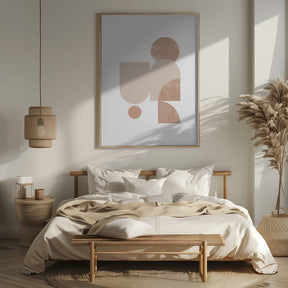 Beige Geometric Art Poster