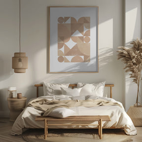 Beige Geometric Art Poster