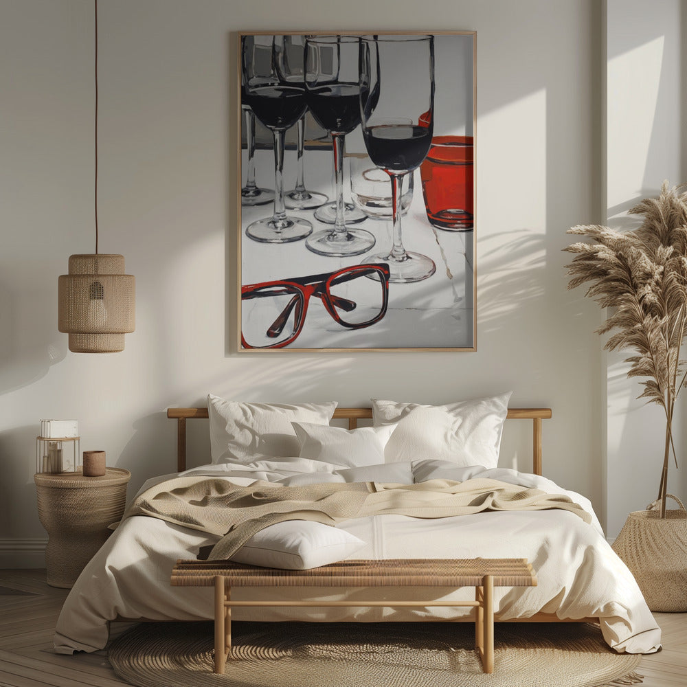 Still Life With Red Glasses Poster