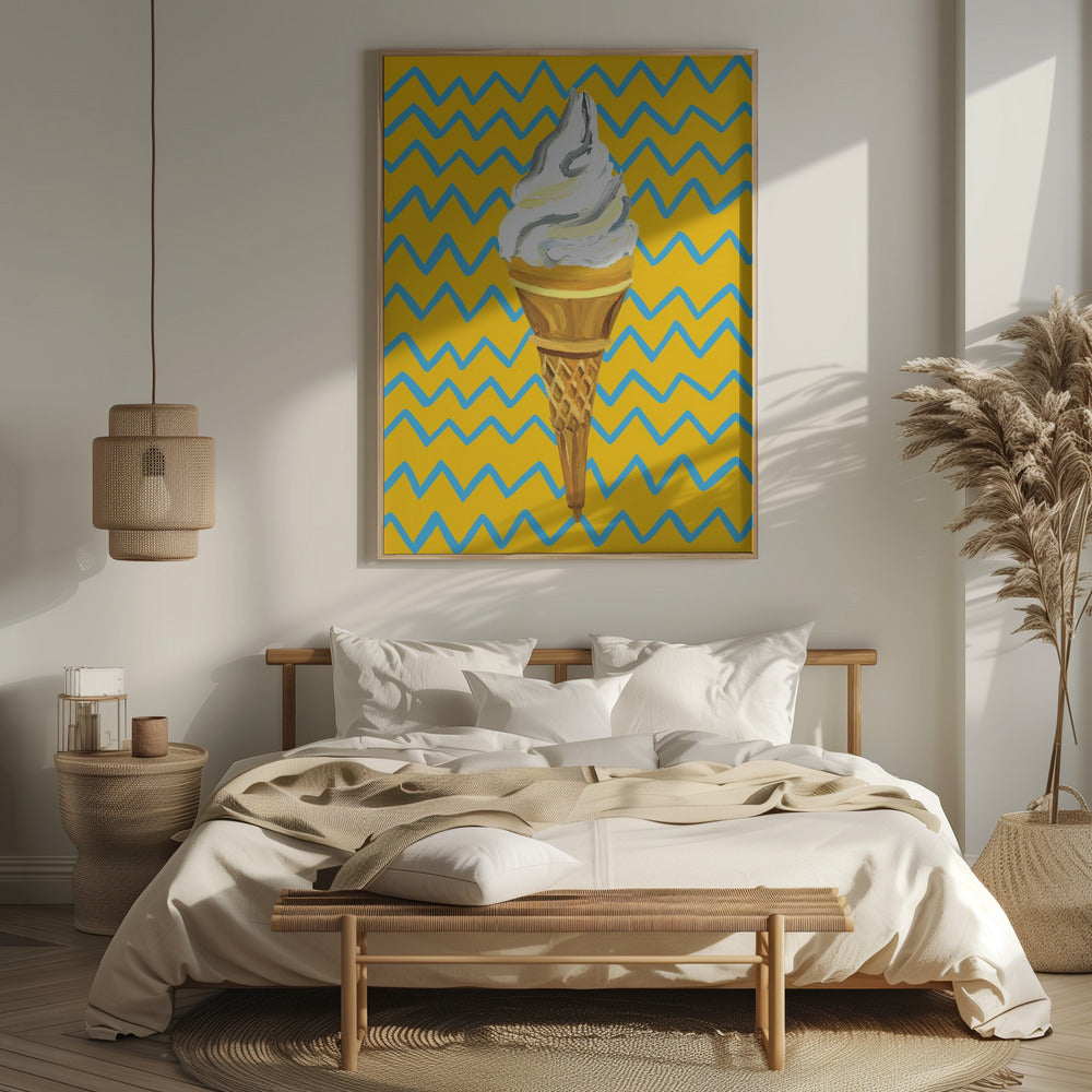 Ice Cream Yellow Zigzag Poster