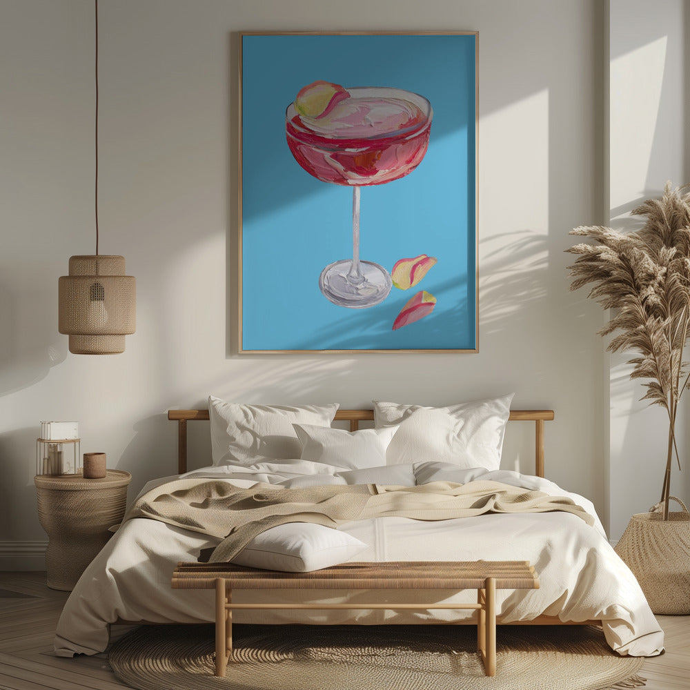 Sparkling Rose Gin Cocktail Poster