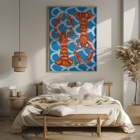 Langoustines On Blue Poster