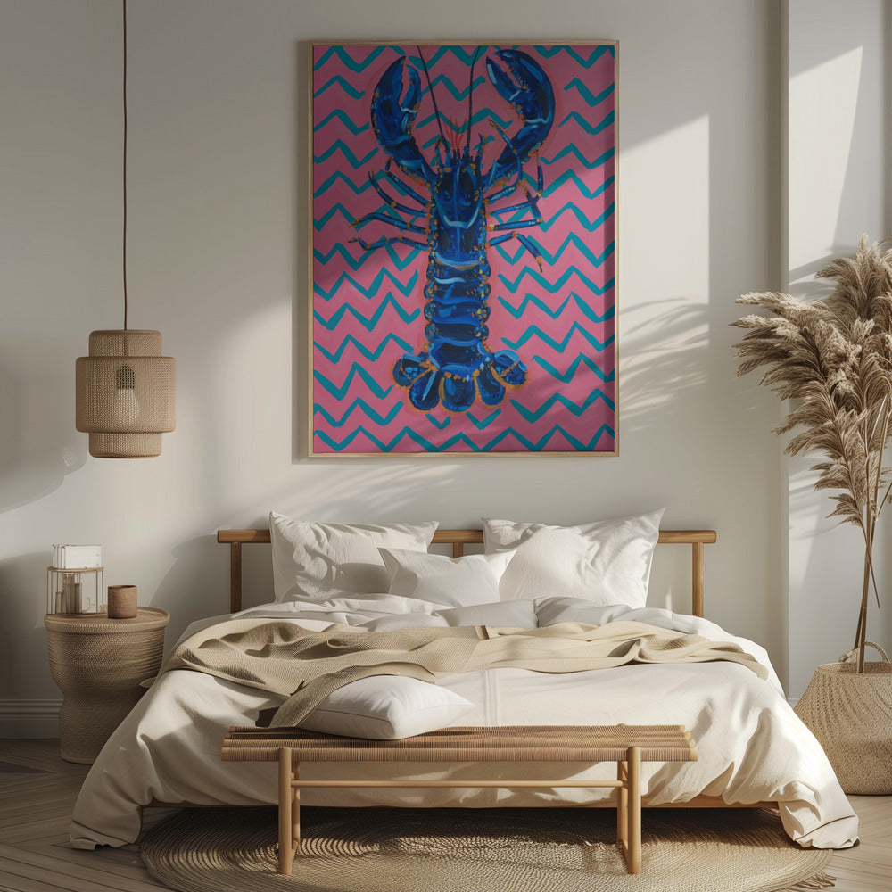 Lobster On Zigzag Poster