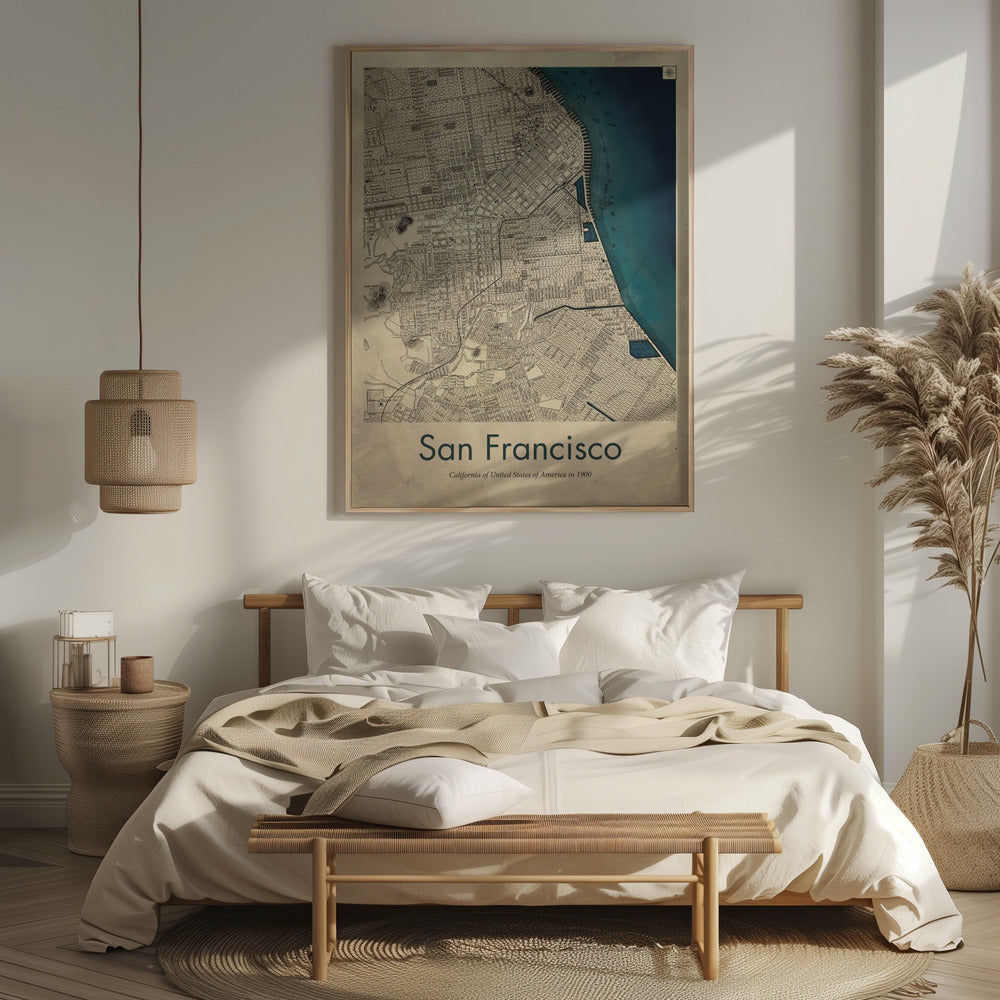 San Francisco retro map Poster