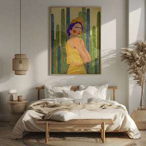 Frida and cacti Poster