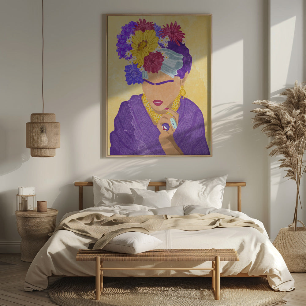 Frida and flowers Poster